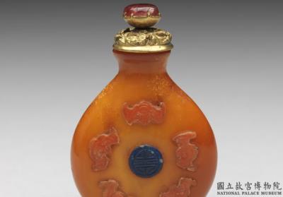 图片[2]-Amber snuff bottle with five bats (blessings) circling longevity, 18th century, Qing dynasty-China Archive